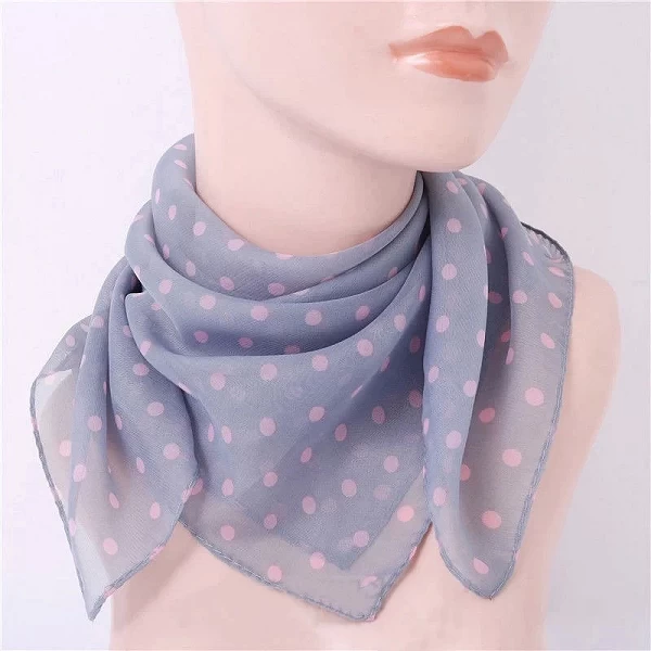 Écharpe carrée en satin pour femmes, foulard à pois, bandana, châles et enveloppes, mode, dame, bureau, petits cheveux, cou, été|2,69 €|OKKO MODE