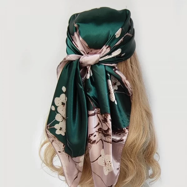 Foulard en Satin de soie imprimé 90x90CM, couleur populaire, châle carré de luxe, protection solaire, nouveau couvre-chef|3,59 €|OKKO MODE