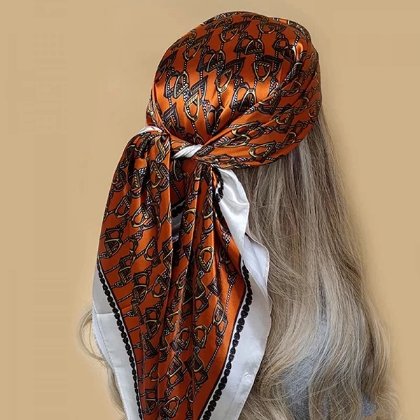 Écharpes carrées à la mode pour femmes, châles, hijab en satin, foulard imprimé, bandana pour la tête et le cou, 90x90cm, nouvel|3,59 €|OKKO MODE