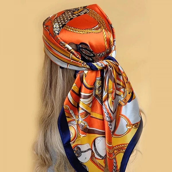 Écharpes carrées à la mode pour femmes, châles, hijab en satin, foulard imprimé, bandana pour la tête et le cou, 90x90cm, nouvel|3,59 €|OKKO MODE