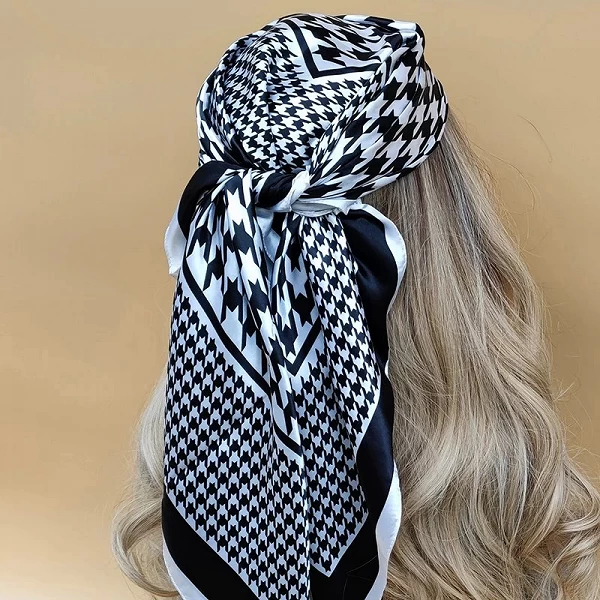 Écharpes carrées à la mode pour femmes, châles, hijab en satin, foulard imprimé, bandana pour la tête et le cou, 90x90cm, nouvel|3,59 €|OKKO MODE