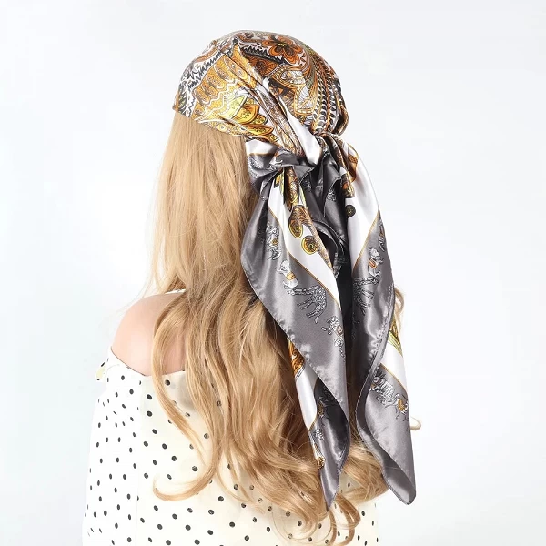 InjHair-Foulard d'été en satin pour femme, foulard de sauna, bandana, cheveux doux, hijab pour dames|4,00 €|OKKO MODE