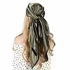 Injplanchers f-Foulard en Satin pour Femme, Couleur Unie, Noir, Blanc, Vert Armée, Marron, Carré, 90x90cm, Hijab Féminin|4,00 €|OKKO MODE