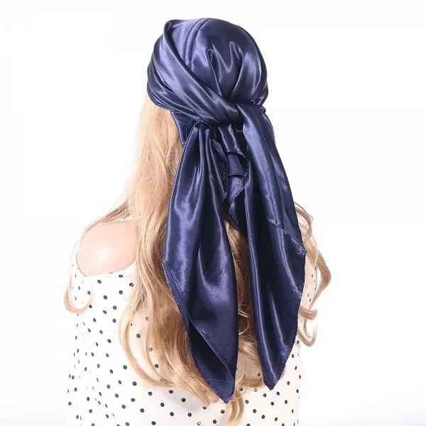 Injplanchers f-Foulard en Satin pour Femme, Couleur Unie, Noir, Blanc, Vert Armée, Marron, Carré, 90x90cm, Hijab Féminin|4,00 €|OKKO MODE