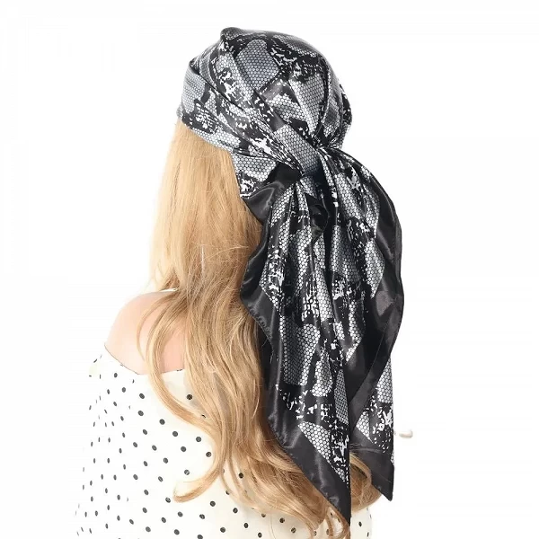 Foulards en soie pour femmes, marque de luxe, mode d'été, Foulard de tête/Cheveux 90x90cm Hijab Bandana Cheveux Foulard Femme 90|4,49 €|OKKO MODE