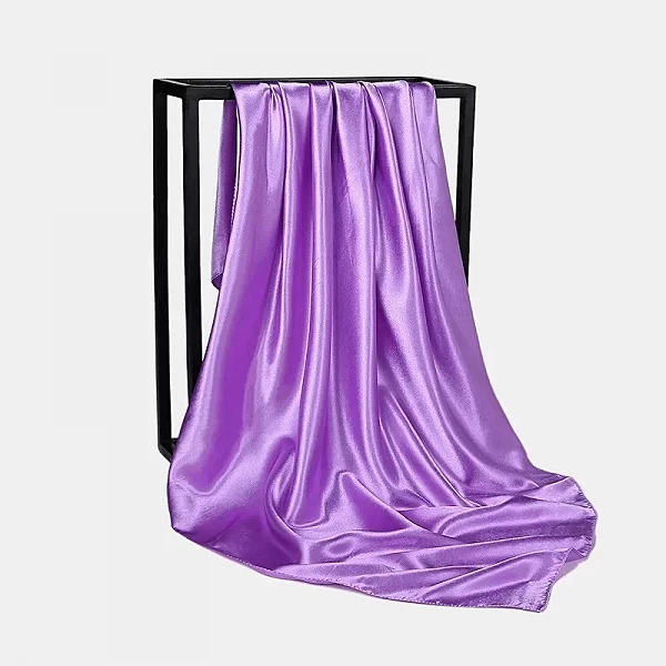 Foulard Hijab de 90cm de couleurs unies pour femmes, bandeau en Satin de soie, châles carrés pour femmes|3,59 €|OKKO MODE