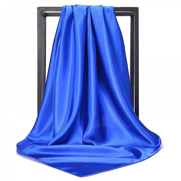 Foulard de Tête en Satin pour Femme, Carré, 90x90cm, Solide, Bandana, Cheveux, Hijab|4,00 €|OKKO MODE