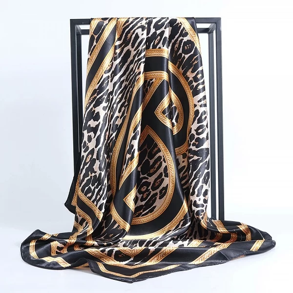 InjHead-Foulard Carré à Carreaux pour Femme, Marque de Luxe, Imprimé, Mouchoir, Châles et Enveloppes, Hijab, 90x90cm, Bandana Ch|5,04 €|OKKO MODE