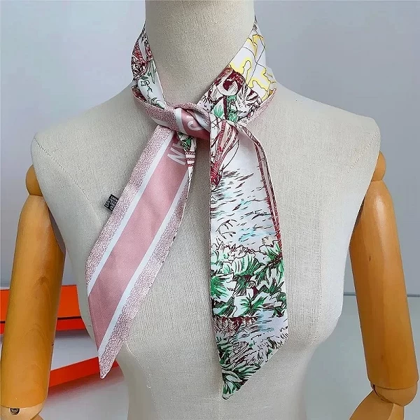 Petit Foulard de Luxe de Style Coréen pour Femme, Bandeau de Sauna Imprimé, Ruban de Mouchoir de la raq, Nouvelle Collection 202|4,00 €|OKKO MODE