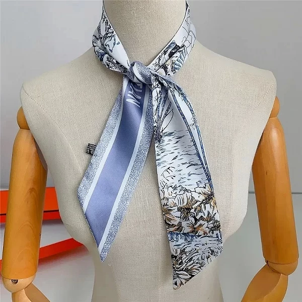 Petit Foulard de Luxe de Style Coréen pour Femme, Bandeau de Sauna Imprimé, Ruban de Mouchoir de la raq, Nouvelle Collection 202|4,00 €|OKKO MODE