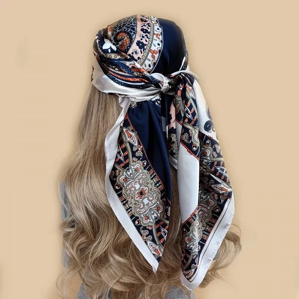 Injplanchers f-Foulard de Sauna Vintage Quatre Saisons pour Femme, Écharpe de Cheveux, Hijab, Bandana de Luxe, 90x90cm|3,59 €|OKKO MODE