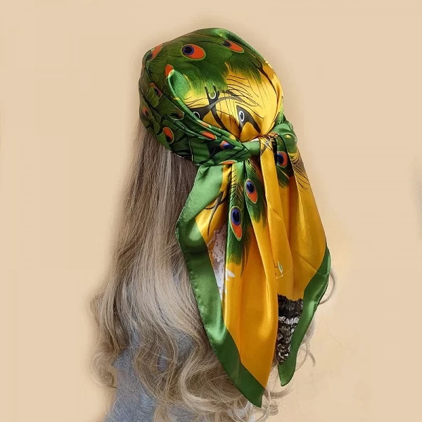 Injplanchers f-Foulard de Sauna Vintage Quatre Saisons pour Femme, Écharpe de Cheveux, Hijab, Bandana de Luxe, 90x90cm|3,59 €|OKKO MODE