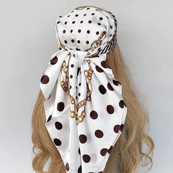 Foulard Carré Vintage à Fleurs pour Femme, 90x90cm, Châle, Bandeau de Sauna Imprimé, Bandeau, Hijab|3,59 €|OKKO MODE