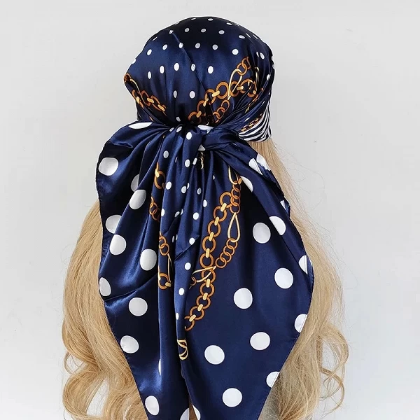 Foulard Carré Vintage à Fleurs pour Femme, 90x90cm, Châle, Bandeau de Sauna Imprimé, Bandeau, Hijab|3,59 €|OKKO MODE