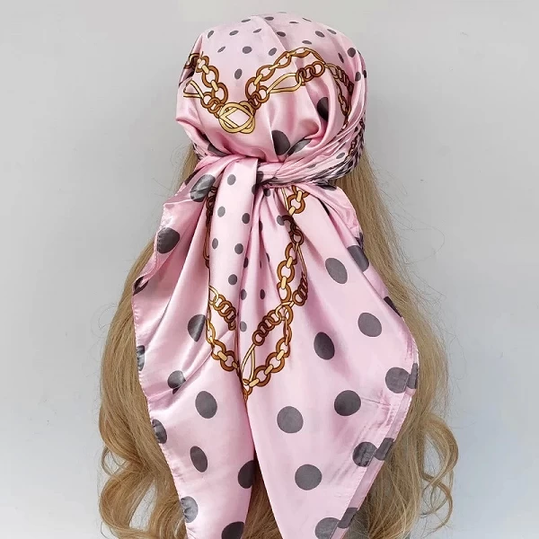 Foulard Carré Vintage à Fleurs pour Femme, 90x90cm, Châle, Bandeau de Sauna Imprimé, Bandeau, Hijab|3,59 €|OKKO MODE