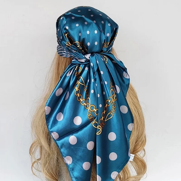 Foulard Carré Vintage à Fleurs pour Femme, 90x90cm, Châle, Bandeau de Sauna Imprimé, Bandeau, Hijab|3,59 €|OKKO MODE