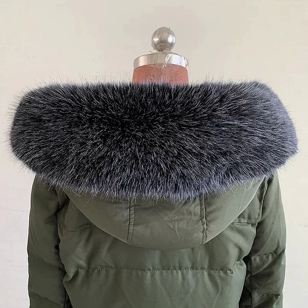 Châle en fausse fourrure de renard pour femme, col en fourrure, capuche, décor en fourrure, fausse fourrure, parkas, manteau d'h|16,11 €|OKKO MODE