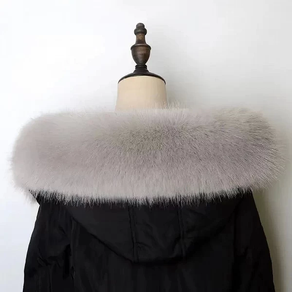 Châle en fausse fourrure de renard pour femme, col en fourrure, capuche, décor en fourrure, fausse fourrure, parkas, manteau d'h|3,04 €|OKKO MODE