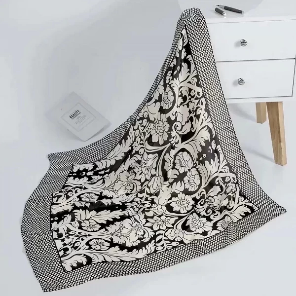 Foulard Hijab à la mode pour femmes, châles carrés, foulards de cheveux en Satin de soie pour femmes 90*90cm foulard Bandana pou|3,59 €|OKKO MODE