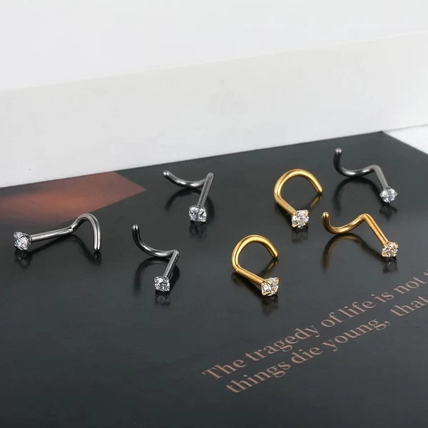 Zcompresses-Prong en titane de qualité implantaire sur le piercing de goujon antarctique, matiques de vis antarctique, boucle d'|8,09 €|OKKO MODE