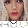 Chaîne de nez en acier inoxydable pour femmes, couleur or, noir, Punk, chaînes de nez, faux Piercing, anneaux de nez, manchette,|2,69 €|OKKO MODE