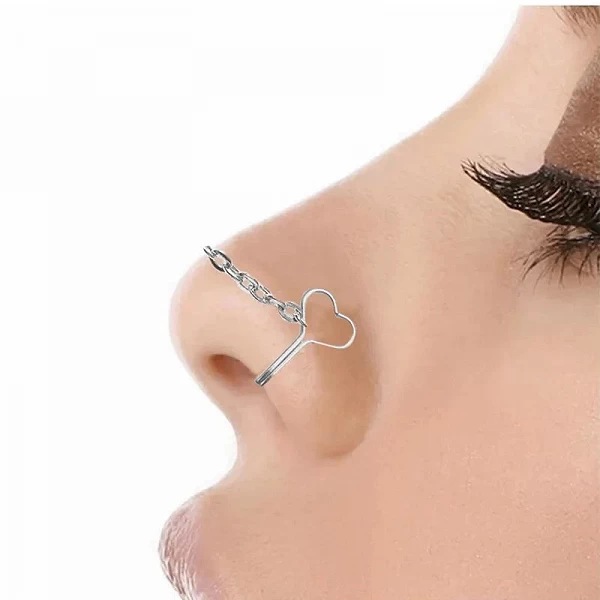 Chaîne de nez en acier inoxydable pour femmes, couleur or, noir, Punk, chaînes de nez, faux Piercing, anneaux de nez, manchette,|2,69 €|OKKO MODE