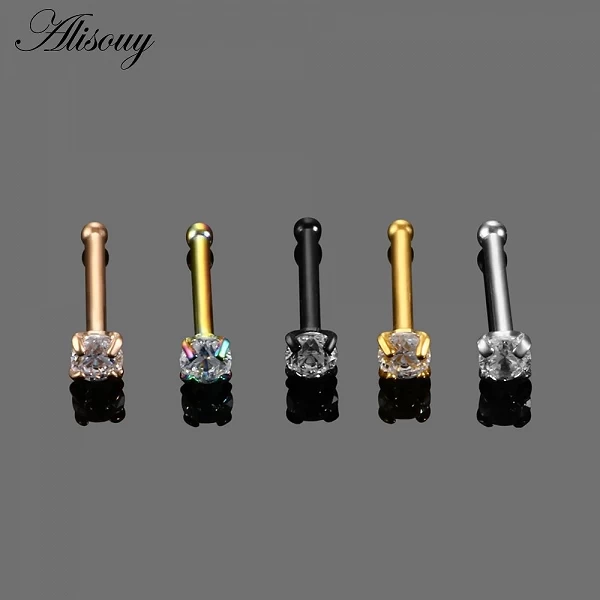 Alisouy – anneaux de nez en cristal en acier inoxydable, Piercing, couleur or Rose, vis, Nazir, clou d'oreille, bijoux pour le c|1,79 €|OKKO MODE