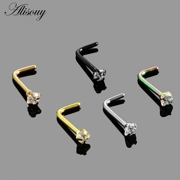 Alisouy – anneaux de nez en cristal en acier inoxydable, Piercing, couleur or Rose, vis, Nazir, clou d'oreille, bijoux pour le c|1,79 €|OKKO MODE