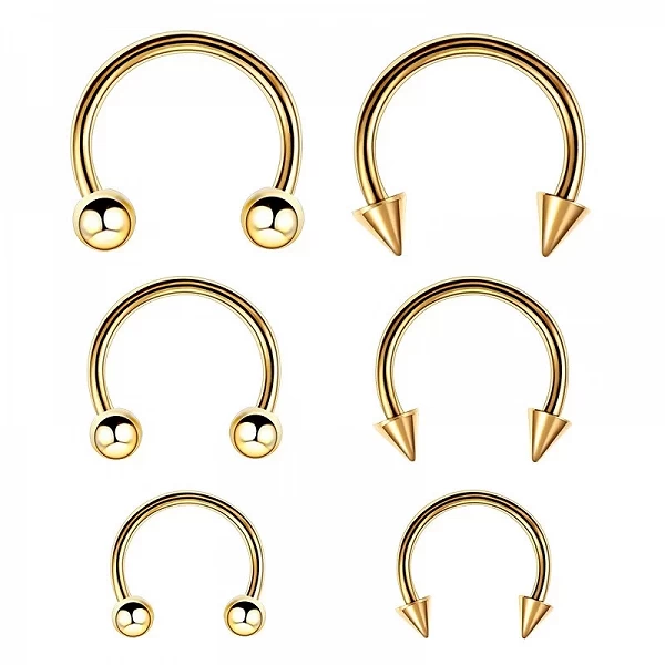 20g Chirurgicale Acier Circulaire Piercing Anneau Set pour Nez Septum Lèvre Oreille CBB Nonarine Pirsing Horseshoe Hoop Black Go|6,29 €|OKKO MODE