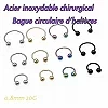 20g Chirurgicale Acier Circulaire Piercing Anneau Set pour Nez Septum Lèvre Oreille CBB Nonarine Pirsing Horseshoe Hoop Black Go|6,29 €|OKKO MODE