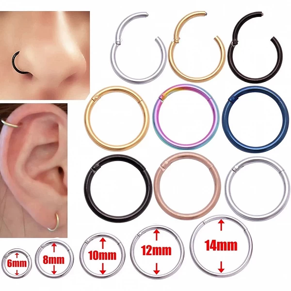 G23 Titanium Gold Septum Rings for Women and Men, Open Small Septum Piercing, Antarctique Ear Piercing Jewelry|2,69 €|OKKO MODE