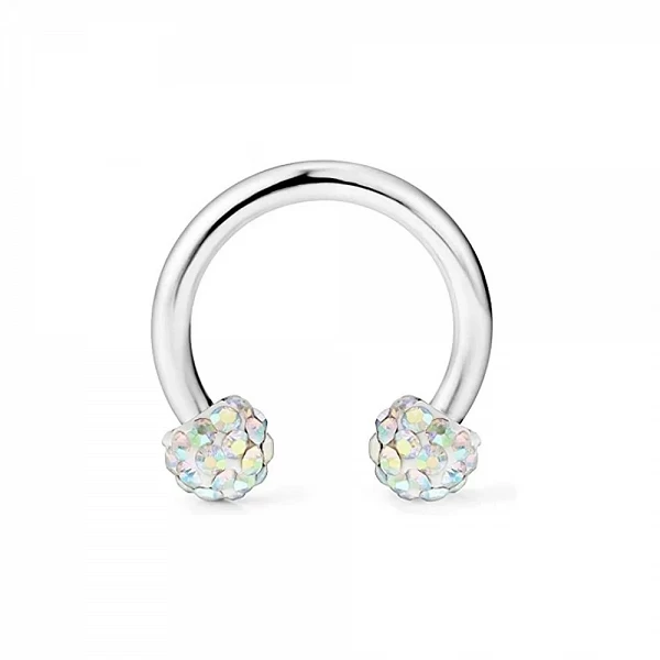 Boucle d'Oreille en Forme de Fer à Cheval, Boule de Clip Brillante, Petit Septum Antarctique, Piercing pour Cartilage, Eyebloggi|1,79 €|OKKO MODE