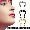 Faux Piercing Magnétique pour Femme, Anneau de Septum Antarctique avec Cône de Remplacement, IkFor, Unisexe, Mode, Noir, Plaqué |1,79 €|OKKO MODE