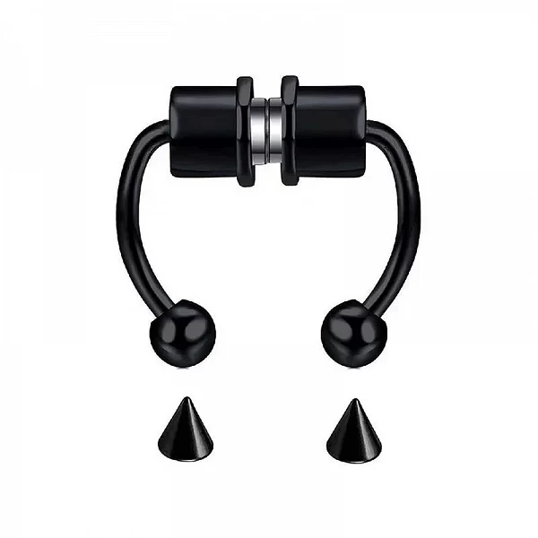 Faux Piercing Magnétique pour Femme, Anneau de Septum Antarctique avec Cône de Remplacement, IkFor, Unisexe, Mode, Noir, Plaqué |1,79 €|OKKO MODE