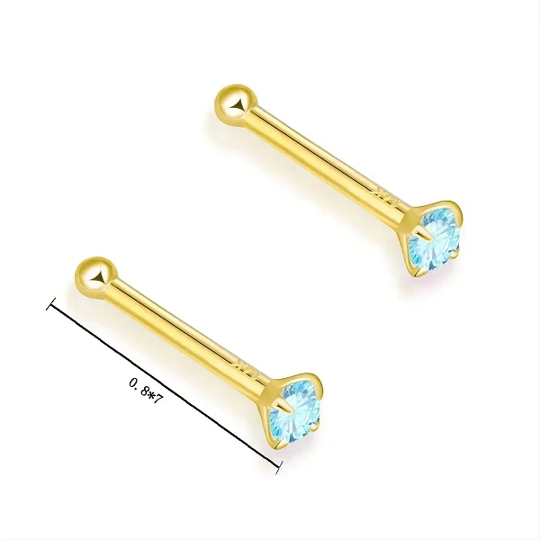 Bijoux de piercing en or 14 carats pour femmes, matiques en antarctique cubique, goujons en antarctique, bijoux de corps|10,79 €|OKKO MODE