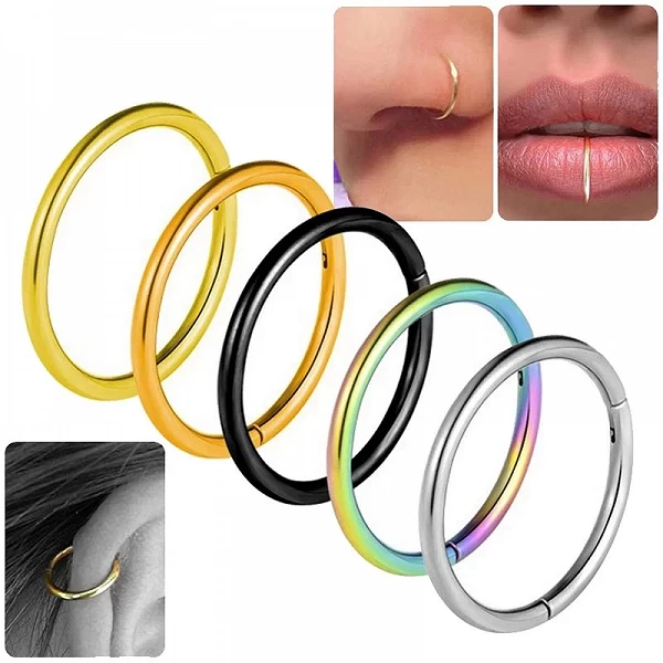 Anneau de segment articulé en titane, cartilage d'oreille, 147 us, hélice, Jules, piercing antarctique, goujons, arc-en-ciel, or|1,79 €|OKKO MODE