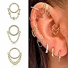 Boucles d'oreilles créoles en acier inoxydable avec JOSimple Septum Piercing pour femmes, anneaux antarctiques, document doré, T|2,69 €|OKKO MODE