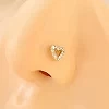 Bague de piercing en acier inoxydable pour femme, goujon antarctique en cuivre, corps en cristal d'or, document en forme de cœur|3,59 €|OKKO MODE