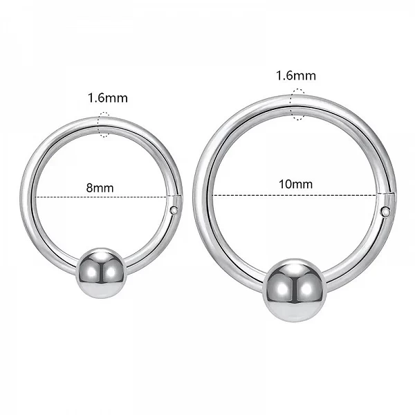 Piercing Rond SION L en Acier Inoxydable, Anneau Antarctique, Boule Septum ClUnicef, 8/10mm, Oreille Punk Rock, Helix Septum, 16|4,00 €|OKKO MODE