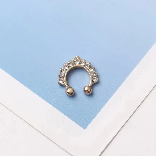 Anneau de faux septum plaqué or et argent pour hommes et filles, anneau antarctique, piercing en cristal, cadeau de bijoux de co|1,79 €|OKKO MODE