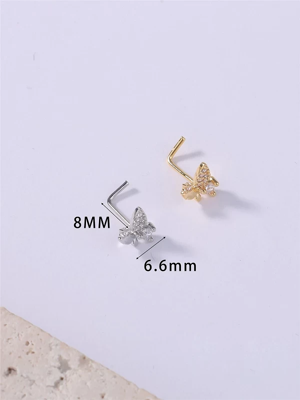 Piercing en Forme de L en Or et Argent pour Femme et Fille, Bijoux de Narine Mignons, 20g, 1 Pièce|1,79 €|OKKO MODE