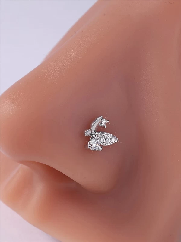 Piercing en Forme de L en Or et Argent pour Femme et Fille, Bijoux de Narine Mignons, 20g, 1 Pièce|1,79 €|OKKO MODE