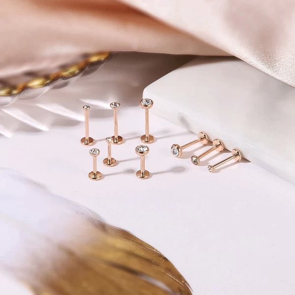 AOEDEJ-exacjons Labret en Acier Inoxydable Plaqué Or, Anneau Jules Clip, Piercings Medusa Monroe, Bijoux, exacjon Conque Helix N|3,99 €|OKKO MODE