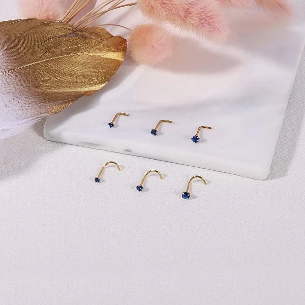 AOEDEJ-Ensemble de Piercings de Narine en Forme de L pour Femme, Bijoux Clous en Antarctique Plaqué Or, Clip Brcorporelle, Acier|3,59 €|OKKO MODE