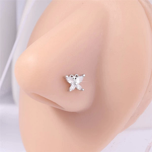 Piercing en forme de L en or 14 carats pour femmes et filles, anneaux de goujons antarctiques, bijoux de ovale ine, document en |1,79 €|OKKO MODE