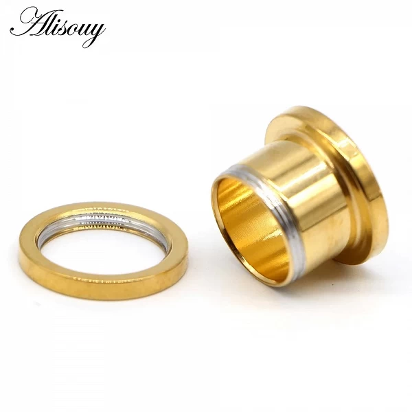 Alisouy – bouchons d'oreilles couleur or, Tunnel avec vis en cristal, Kit d'étirement, piercing, bijoux pour le corps|5,39 €|OKKO MODE