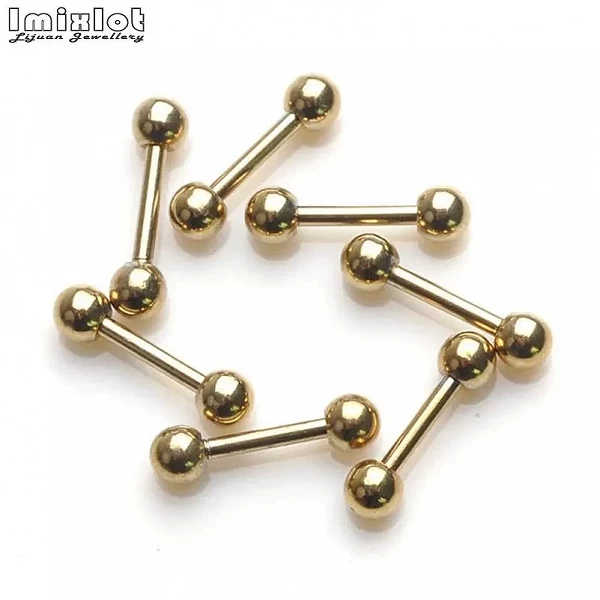 Lot de 10 Anneaux de Langue en Acier Inoxydable, Piercing d'Oreille, Bijoux en Or, Barbell, Tragus|3,59 €|OKKO MODE