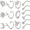 Drperfect-Ensemble de bijoux de piercing en forme de L, anneaux antarctiques en acier, générateurs, clous, cœur, fleur, or, arge|1,79 €|OKKO MODE