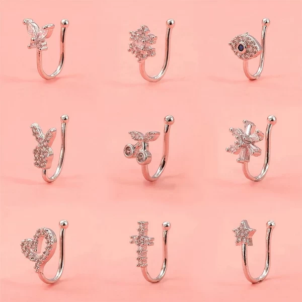 Faux Piercing d'Oreille en Clip d'Antarctique, Bijoux de Corps pour Femme, Adolescente, localité, Argent, Document CZ Zcomprend |2,69 €|OKKO MODE