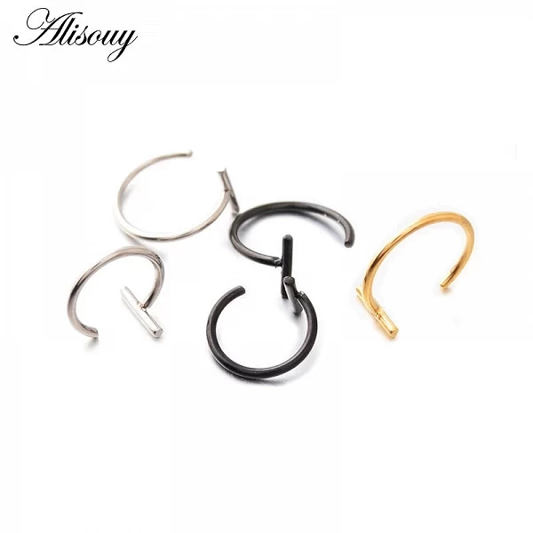 Alisouy – faux Septum en acier inoxydable, 1 pièce, anneau de nez, couleur or, Labret, lèvre, cerceau, Septum, Piercing, bijoux|1,79 €|OKKO MODE